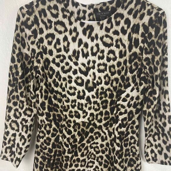 ‎Rag & Bone Cheetah Dress 100% Silk Size 2 - Picture 5 of 8